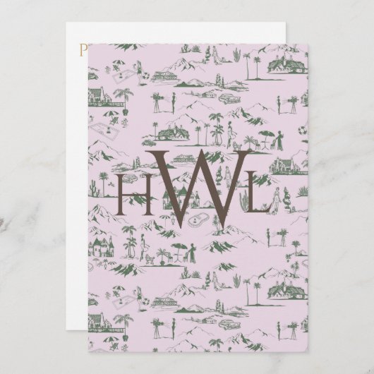 Toile rose moderne douche nuptiale Invitation (Devant / Derrière)