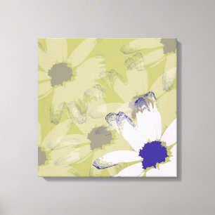 Toile Rose Olive Green Daisy Art Floral