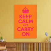 Toile Rose Orange Gardez le calme et continuer (Insitu(Salon))