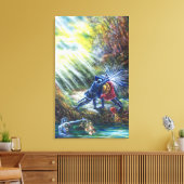 Toile ROSE OUBLIÉ combattant les chevaliers, l'argent et (Insitu(Salon))