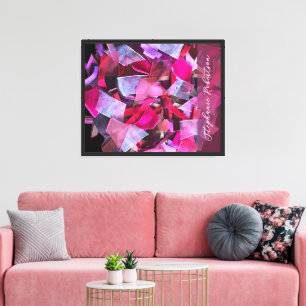 Toile Rose personnalisé Violet Rouge Abstrait Regard 3D