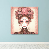 TOILE ROSE PINK STEAMPUNK FUTURE IMAGINAIRE PORTRAIT FEM (Insitu (Plancher de Bois))