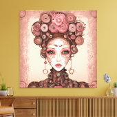 TOILE ROSE PINK STEAMPUNK FUTURE IMAGINAIRE PORTRAIT FEM (Insitu(Salon))