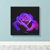 Toile Rose pourpre avec gouttes d'eau sur Arrière - plan (Insitu (Plancher de Bois))