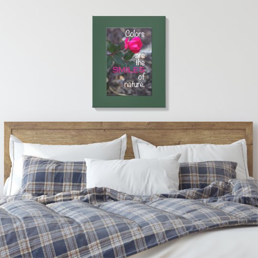Toile Rose rose de pliage simple photo, Bordure verte (Insitu(Chambre))