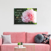 Toile Rose rose délicate avec citation (Insitu(Salon))