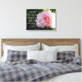 Toile Rose rose délicate avec citation (Insitu(Chambre))