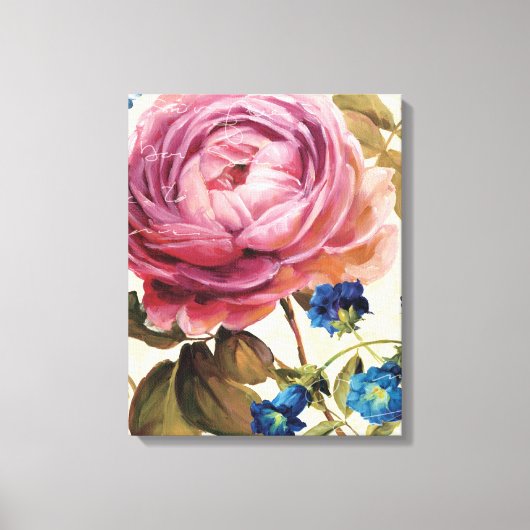 Toile Rose rose en pleine floraison (Recto)