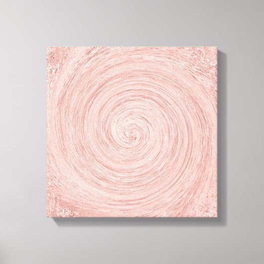 Toile Rose Rose Or Blush Cercles Abstraits Spirale (Recto)