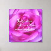 Toile Rose Rose Photo Croire En Citation Magique Script  (Recto)