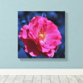 Toile Rose rose Sur Fleur Tint Bleu (Insitu (Plancher de Bois))