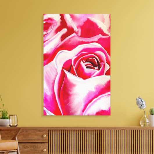 Toile Rose roses romantique aquarelle art (Insitu(Salon))