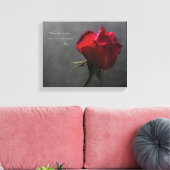 Toile Rose rouge, citation Rumi, 14" x 11" - PETITE (Insitu(Salon))