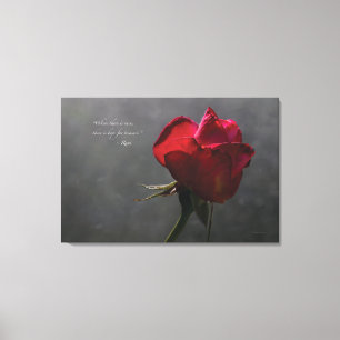 Toile Rose rouge, citation Rumi, 36" x 24" - GRAND
