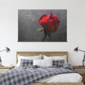 Toile Rose rouge, citation Rumi, ~ 60" x 40" - EXTRA GRA (Insitu(Chambre))
