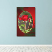 Toile Rose rouge et "Bud"dy - Noël (Insitu (Plancher de Bois))