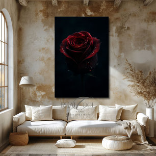 Toile Rose rouge foncé Élégante Nature Photographie Art