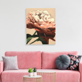 Toile Rose rouge rubis aux accents blancs (Insitu(Salon))