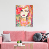 Toile Rose tzigane Bohemian Beauty Canvas (Insitu(Salon))