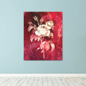Toile ROSE UNIQUE sur fond rouge (Insitu (Plancher de Bois))