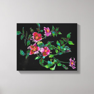 Toile Rose vintage - noir