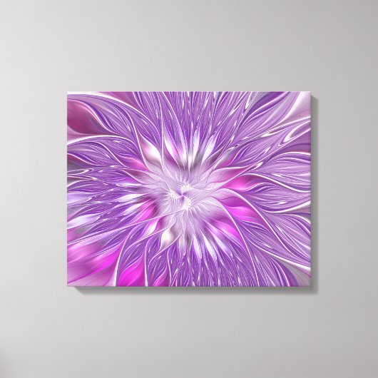 Toile Rose violet passion Fleur Art Abstrait Fractal (Recto)