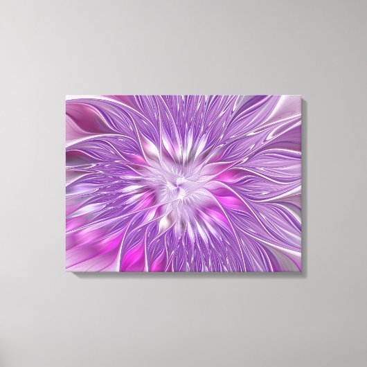 Toile Rose violet passion Fleur Art Abstrait Fractal (Recto)