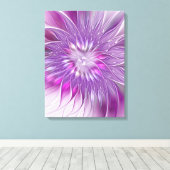 Toile Rose violet passion Fleur Art Abstrait Fractal (Insitu (Plancher de Bois))