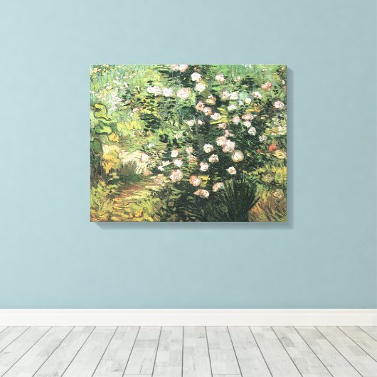 Toile Rosebush in Blossom par Vincent van Gogh (Insitu (Plancher de Bois))