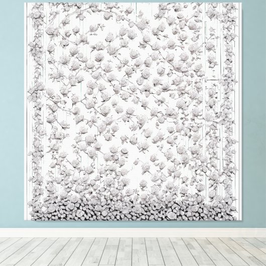 Toile Roses blanches A (Insitu (Plancher de Bois))