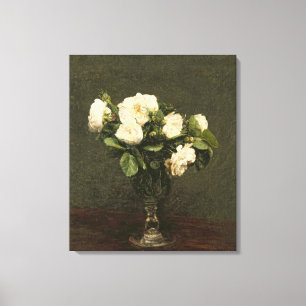 Toile Roses blancs, 1875 (huile sur la toile)