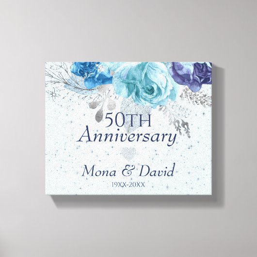 Toile Roses Bleu Et Violet (Recto)