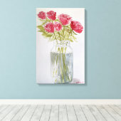 Toile Roses D'Aquarelle Originaux Dans Le Jar (Insitu (Plancher de Bois))