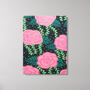 Toile Roses de choux roses