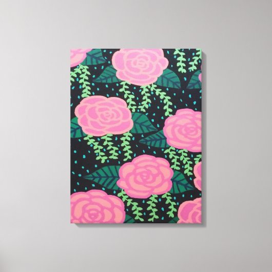 Toile Roses de choux roses (Recto)