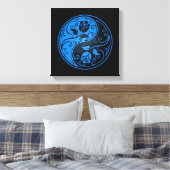 Toile Roses de Yin Yang bleu et noir (Insitu(Chambre))