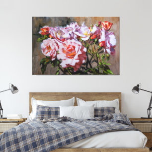 Toile Roses en Pavlovsk - Elégante peinture à l'huile de