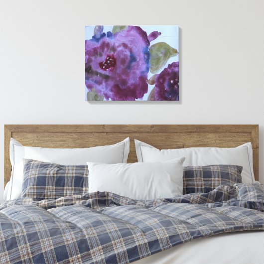 Toile Roses floraux violets d'art (Insitu(Chambre))