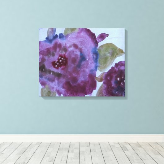 Toile Roses floraux violets d'art (Insitu (Plancher de Bois))
