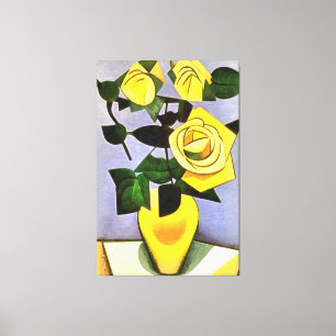 Toile Roses Jaunes D'Un Ami Géométrique Abstrait