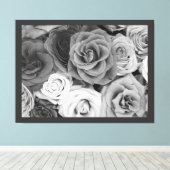 Toile Roses noires et blanches (Insitu (Plancher de Bois))
