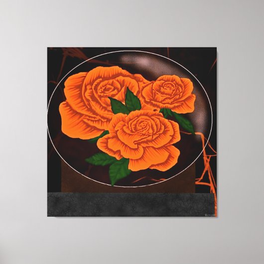 Toile Roses oranges vibrantes (Recto)