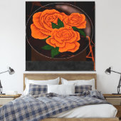 Toile Roses oranges vibrantes (Insitu(Chambre))