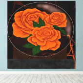 Toile Roses oranges vibrantes (Insitu (Plancher de Bois))