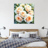 Toile Roses pêche pâle (Insitu(Chambre))