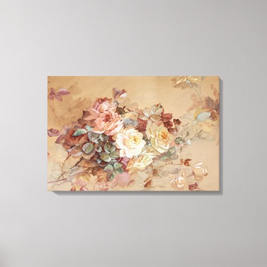 Toile Roses roses roses et jaunes - Franz Bischoff (Recto)