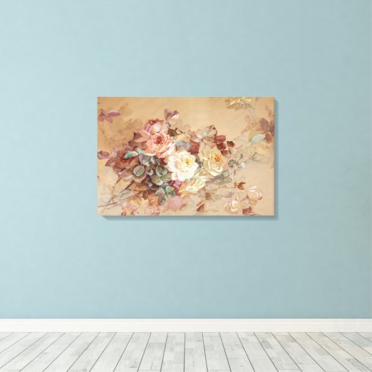 Toile Roses roses roses et jaunes - Franz Bischoff (Insitu (Plancher de Bois))