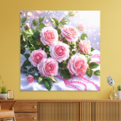 Toile Roses roses tendres (Insitu(Salon))