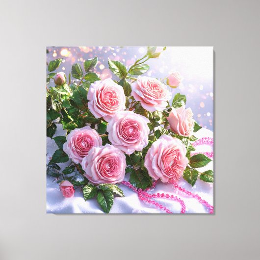 Toile Roses roses tendres (Recto)
