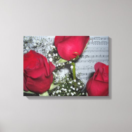 Toile Roses Rouges et Partition (Recto)